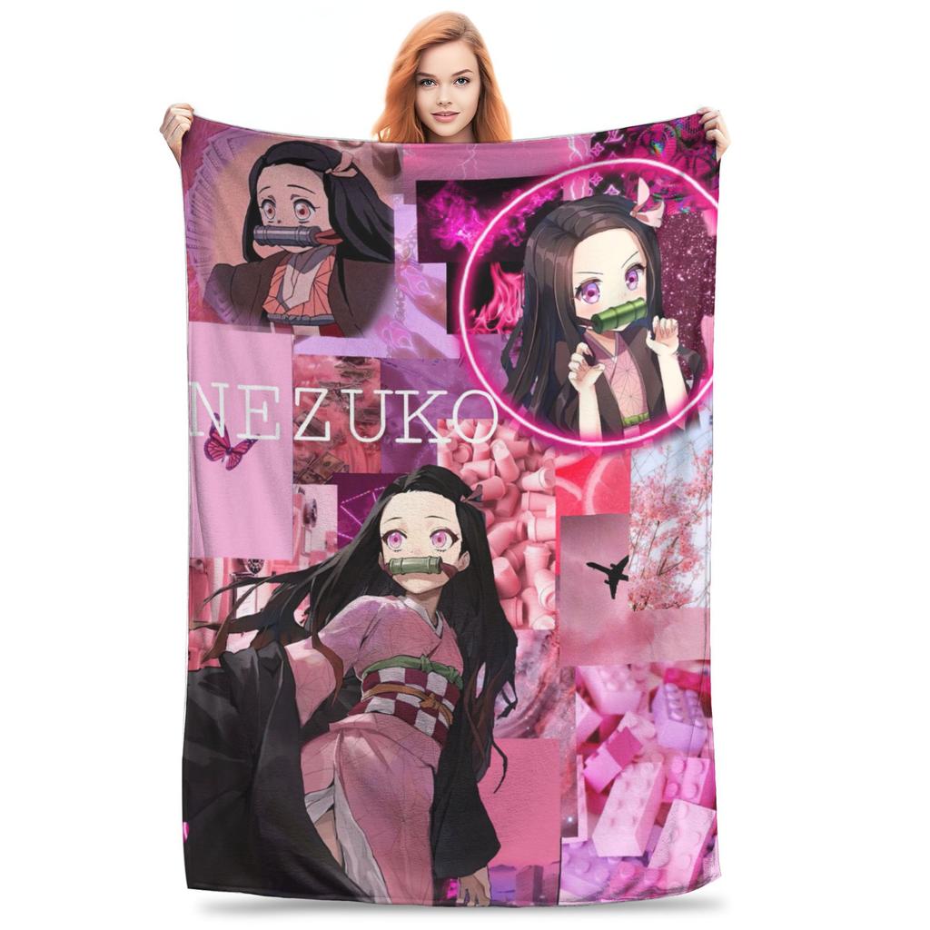 Иноске Клинок Рассекающий Демонов Одеяло Бархатное Весна Осень Многофункциональное Теплое Плед для Дома Улицы Одеяло