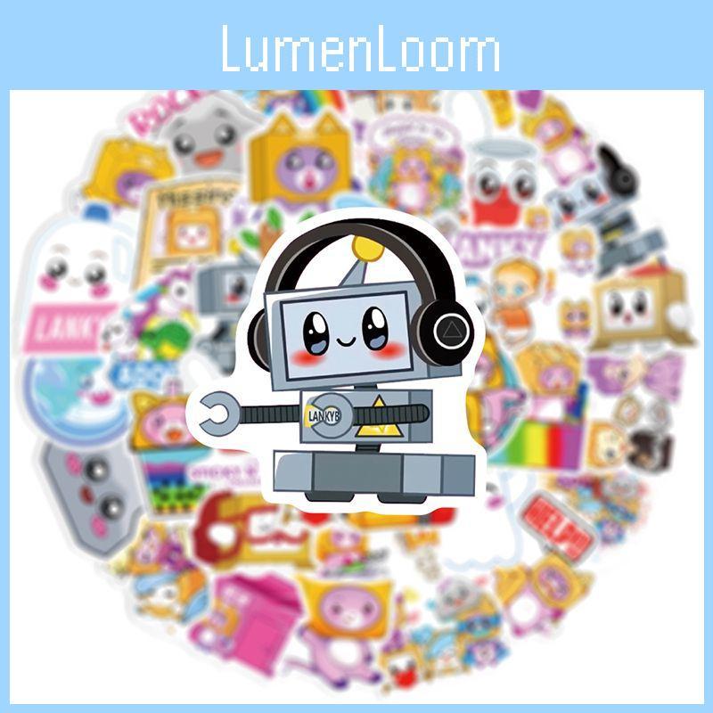 52 шт. Наклейки Lankybox Мультяшные Многоразовые Граффити Клейкие Декоративные Для Детского Багажа