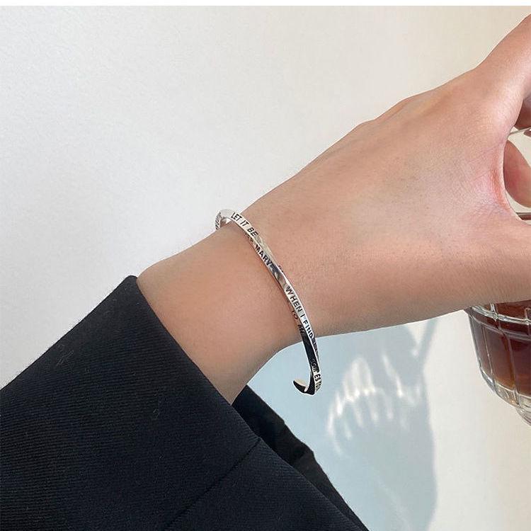 Минималистский браслет Wave Mobius Open из стерлингового серебра S925 для женщин