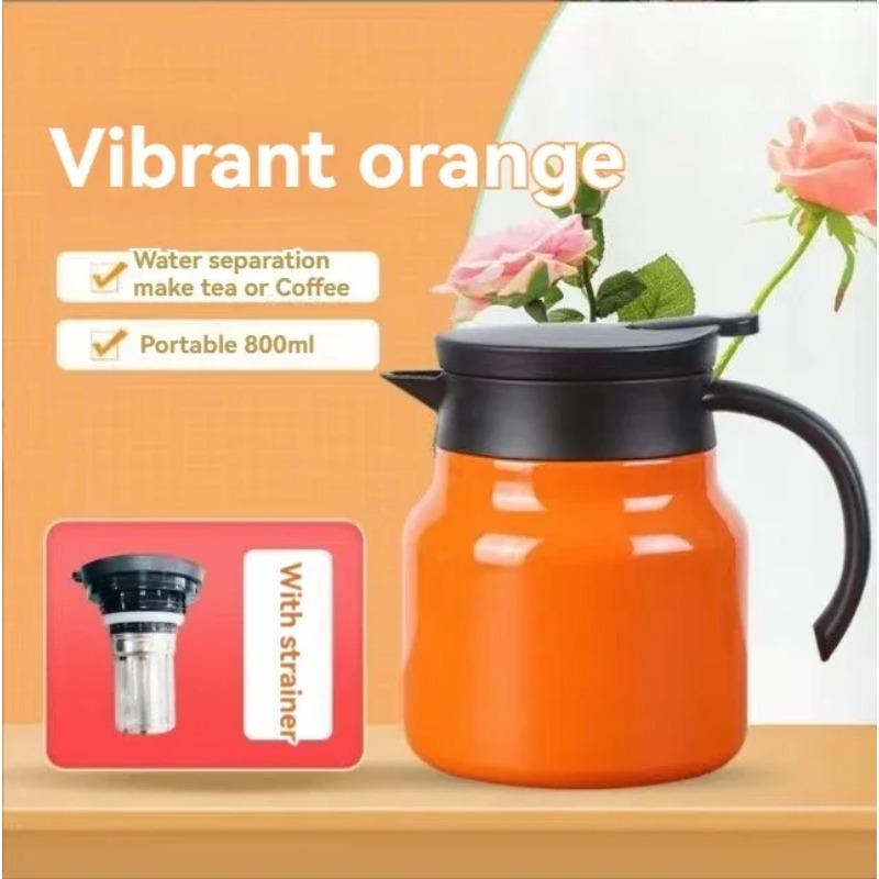 1L Insulation Kettle Bottle Water Stainless Steel Rustproof for Coffee Tea Milk Beverage Thermal Pot Thermos Leakproof