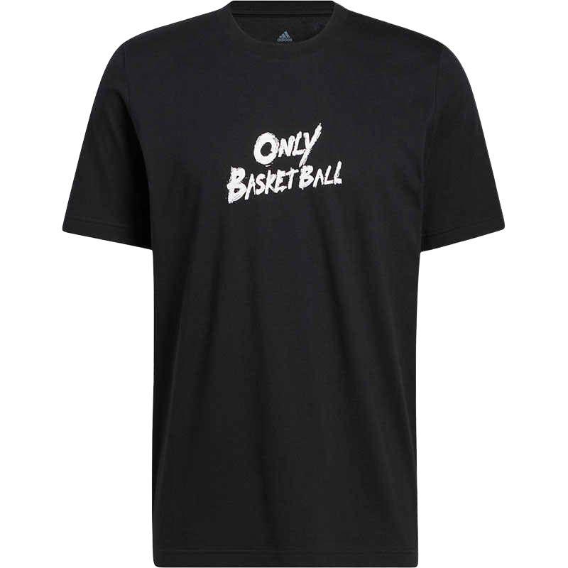 Adidas Футболка с коротким рукавом и графическим принтом, мужские топы, черная HS6614