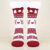 1 пара зимних носков с рисунком Санта-Клауса и лося, с плюшевой подкладкой, сохраняющих тепло, рождественские носки с высоким голенищем, гетры для ног, осенне-зимний подарок на праздник