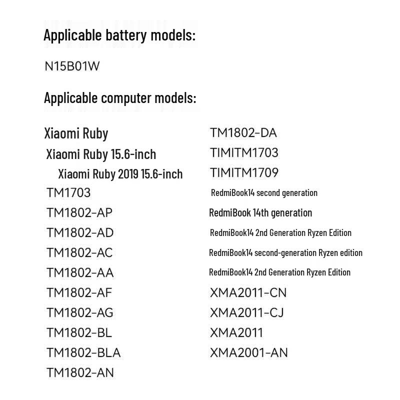 llano Replacement Laptop Battery for Xiaomi Ruby 15.6-inch
