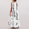 Женская Мода Повседневная А-силуэт Цветочный Принт Эффект Молотка Свободная Длинная Юбка с Карманами