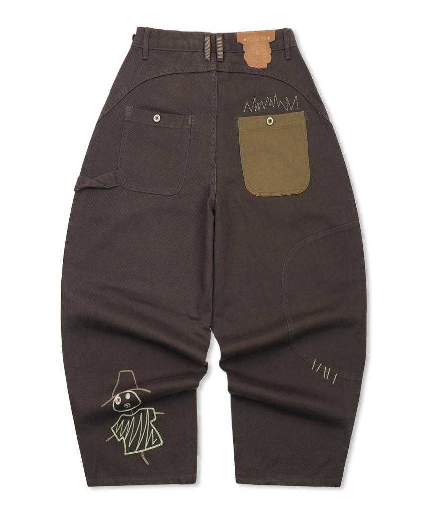 RuNaKi'Hu' Wxp053 Heo Jae-Bi Patchwork Cotton Balloon Pants (Brown)