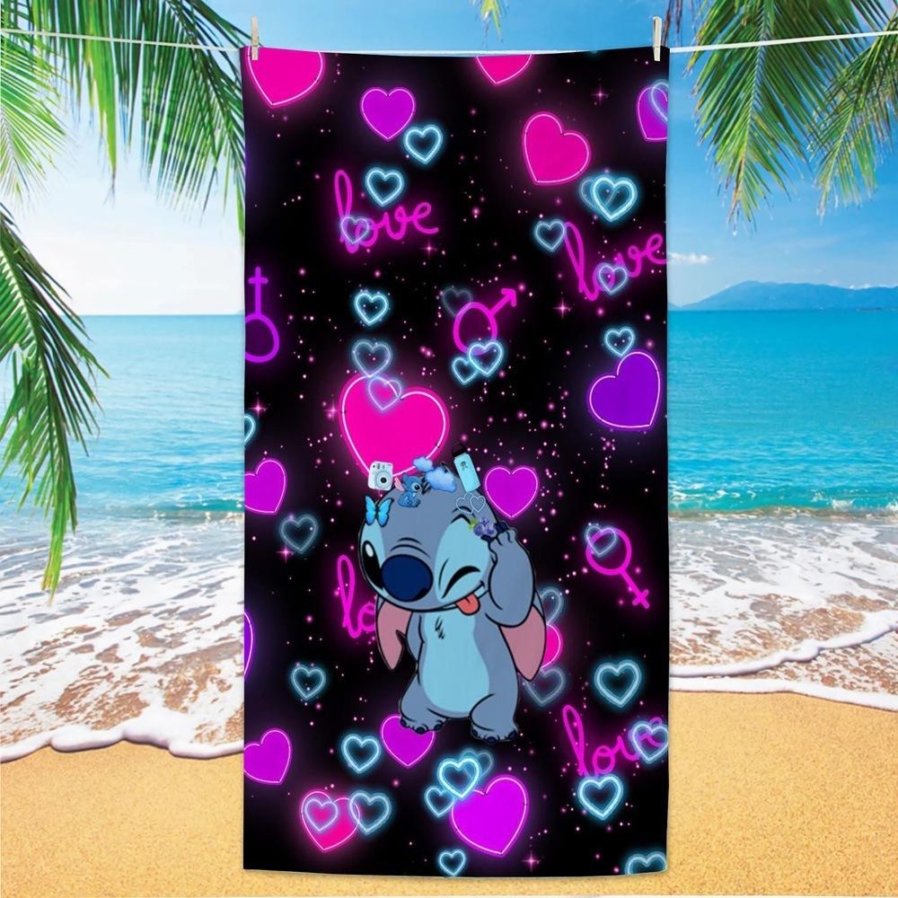 Western Anime Pattern Soft Thick Microfiber Large Towel For Children Beach Swimming