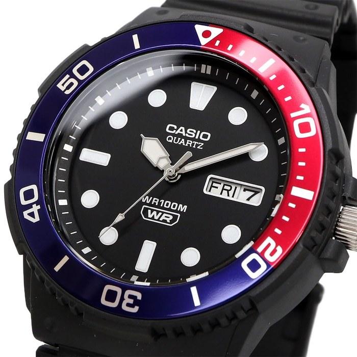 Casio СТАНДАРТНЫЕ Кварцевые Часы MRW-230H-1E2V Мужские Черные с Безелем Pepsi