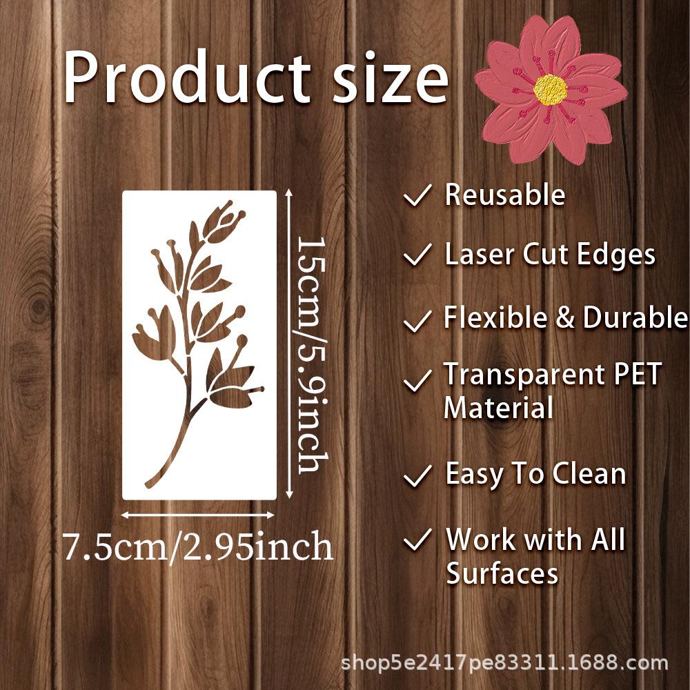 24 штуки/набор, Шаблон для рисования цветов, ПЭТ-материал, Моющийся, Шаблон для рисования стен своими руками, Домашнее украшение, Трафарет для аэрографии