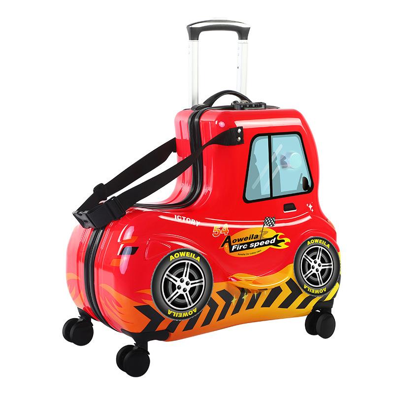 Новый детский чемодан на колесиках на колесиках, детская тележка для салона, дорожная сумка, милый детский автомобильный чемодан, багажник 24 дюйма