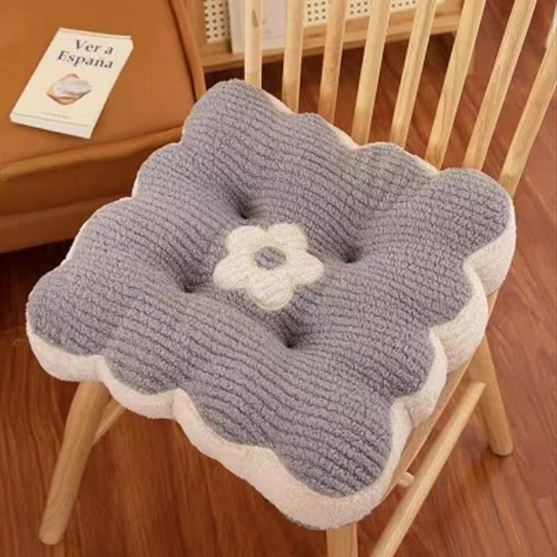 New Solid Color Simple Biscuit Comfortable Cushion Round Waist Protection Cushion Office Seat Square Breathable Cushion Gift
