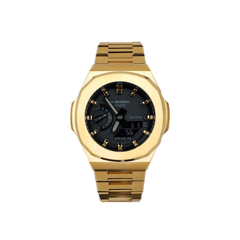 CASIO Unisex Liquid Crystal/Analog Dual Display Series 48.5mm Red Watch GA-2100-1A1(Watch8--)