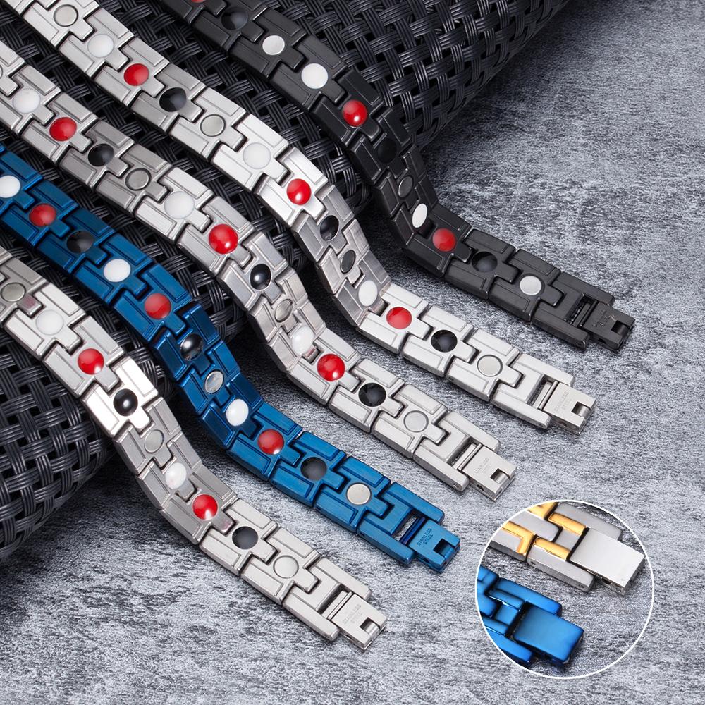 Ikuinen Magnetic Bracelet Male Stainless Steel Wrist Band Magnetic Bracelet Men Hand Chain for Men