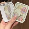 Lotus Flip-Top Folding Makeup Mirror Portable Pocket Mirror Rectangle Cosmetic Mirror With Comb For Women Girls Outdoor