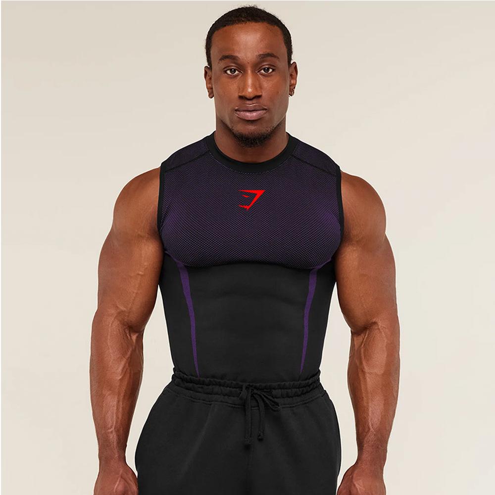 Мужская дышащая облегающая тренировочная жилетка GYMSHARK - с коротким рукавом