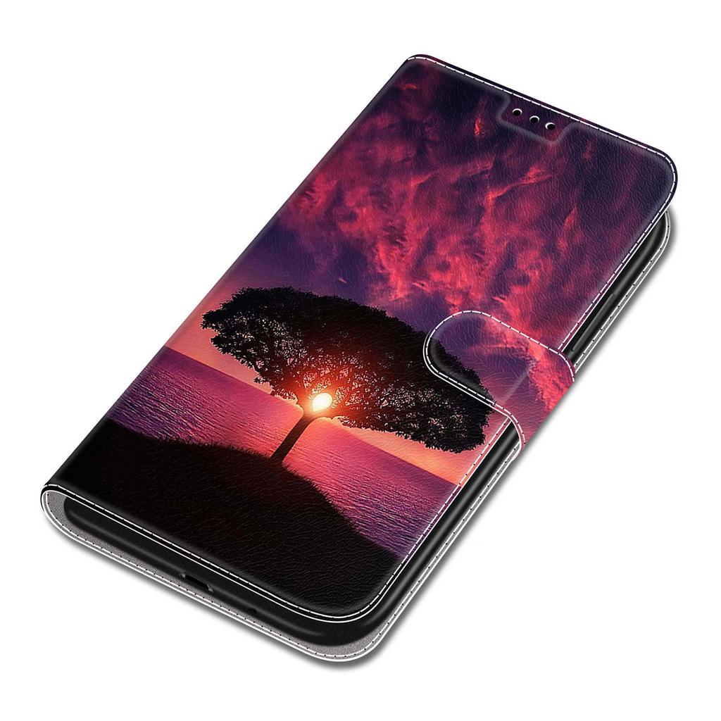 Setting Sun PU Leather Wallet Flip Photo Frame Book Case for iPhone Samsung Huawei Honor Xiaomi Redmi Oppo Sony Motorola Nokia Google
