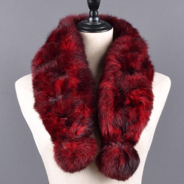 Women Winter Rabbit Fur Scarf 100% Natural Rabbit Fur Fashion Warm And Soft Neckerchief Wholesale Pompoml Fur Scarves Headbands