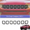 Решетка переднего бампера Накладка Кольцо-облицовка Для Jeep Compass -2025 Декоративные элементы решетки Стайлинг автомобиля Внешние аксессуары