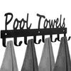 Towel Rack with 8 Hooks Wall Mounted Hanger for Bathroom Pool Shower Clothes Towels Keys Storage