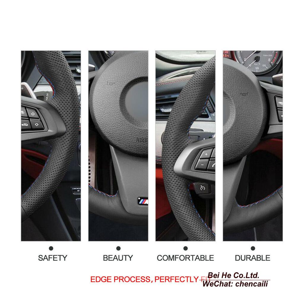 Нескользящий черный кожаный замшевый чехол на руль автомобиля своими руками, сшитый вручную, для BMW Z4 E89 2009-2016, интерьер