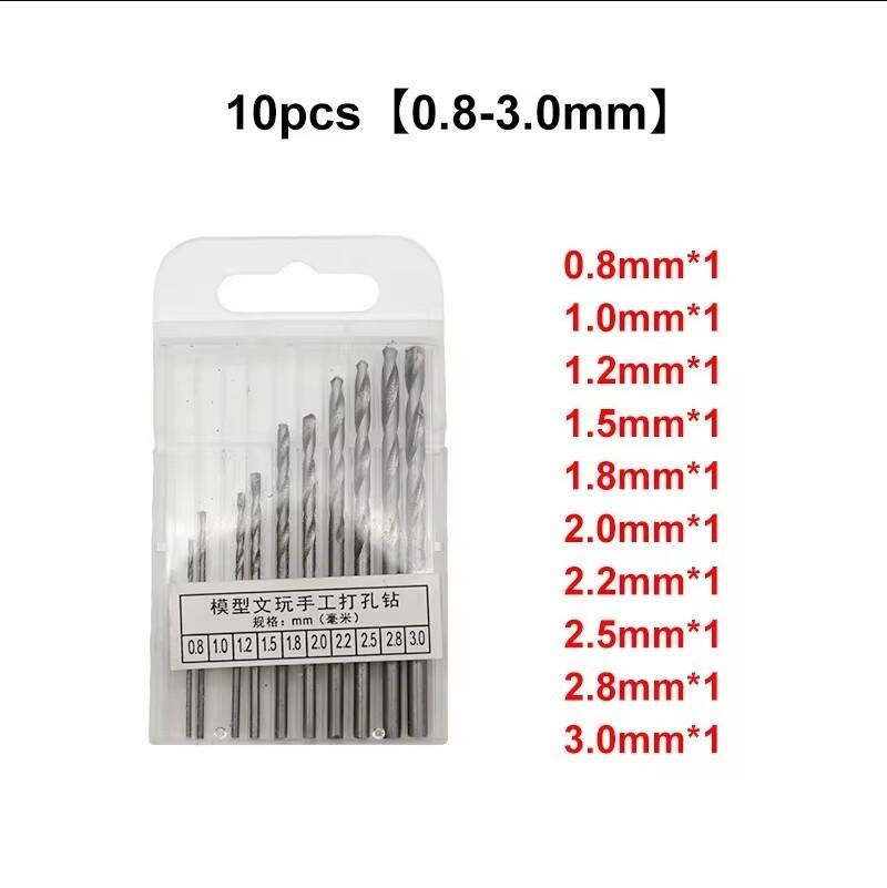 Micro Mini Pin Vise Hand Drill Twist Bit PCB Set Rotary Tool For DIY Craft Carving Resin Polymer Clay Plastic Jewelry Making