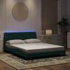 VidaXL Bed Frames with LED Lights, Upholstered Bed with Slat Base, Double Bed, Adult Bed, Modern, Dark Green 3213790