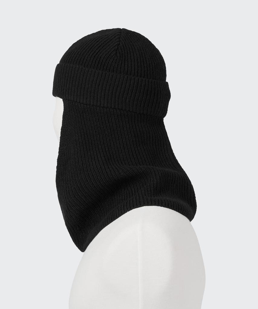 MUSINSA STANDARD Lambswool Knit Beanie Balaclava [Black]
