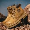 Модная кожаная обувь Мужские ботинки Высокие модные мотоциклетные кожаные ботинки Уличные мужские классические кроссовки Ботинки на шнуровке Мужские ботильоны