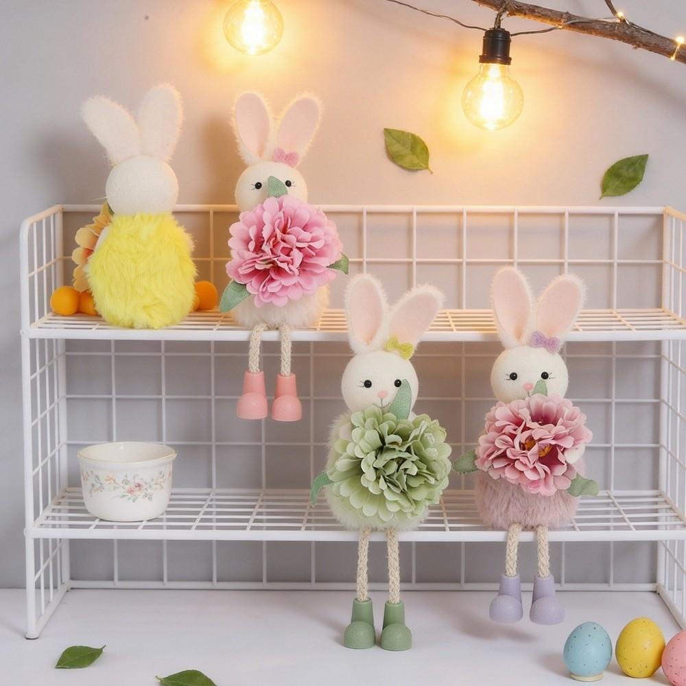 Soft Plush Easter Bunny Ornament Cartoon Easter Bunny Doll Rabbit Hanging Pendant Festival Gift