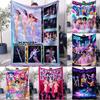 Фланелевое одеяло K Pop Охотники на демонов Плюшевое покрывало Цветное коллажное одеяло Мягкое теплое для дома офиса дневного сна кемпинга Всесезонное подарок