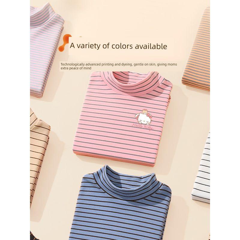 Hello Kitty Girls' Thermal Base Layer Shirt, Children's Autumn and Winter Top with Fleece, Warm Inner Wear, Trendy Girls' Clothing