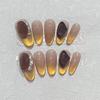 Ношение доспехов, нашивка ручной работы на ногтях, золотистый кошачий глаз, французский, сверкающий коричневый, противоположный пол, бриллиант