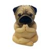 Yousheng Yoga Meditation Dog Ornament Sitting Pug Figurine Statue Animal Sculpture Indoor Outdoor Garden Home Office Desktop Decoration