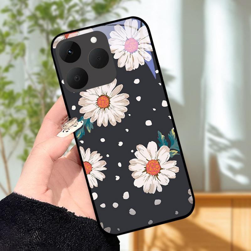 Для Realme 15T 5G Чехол Роскошный Модный Расписной Ударопрочный Закаленное Стекло Чехол для Телефона Для Realme15T 15 T Корпус Оболочка RMX5111 Capa