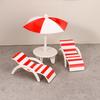 Mini Sun Umbrella, Double Beach Chair Set, Miniature Handicrafts, Toy House Decoration, Micro Landscape Ornaments
