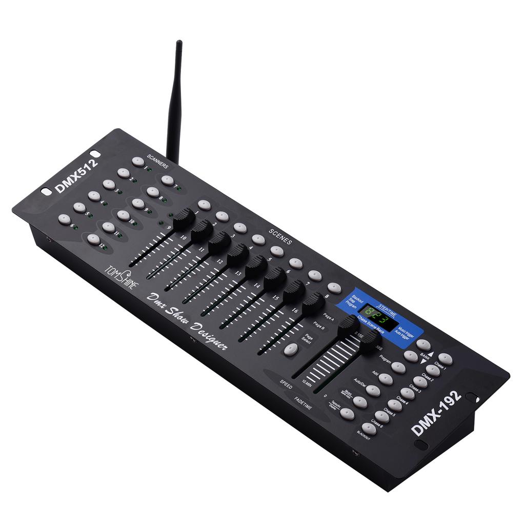 Беспроводной световой контроллер DMX512, консольная панель, 2,4G ISM 192CH, функция программирования, активация звука