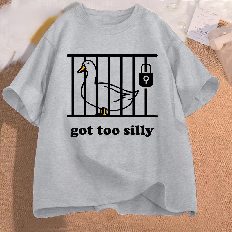 Silly Goose On The Loose T Shirts for Men Women Funny Cowgirl Western Tee Shirt 90s Fashion Graphic T-shirt Short Sleeve Clothes