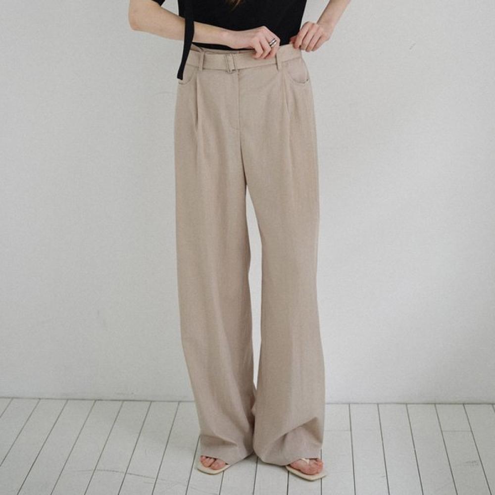 On On Women Twotuck Semi Wide Belt Pants New6ml408