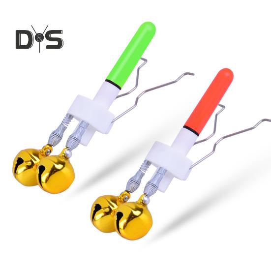 Светильник для удочки с двумя колокольчиками, светодиодный сигнализатор поклевки, ночной световой сигнализатор для удочки, датчик поклевки, рыболовные принадлежности