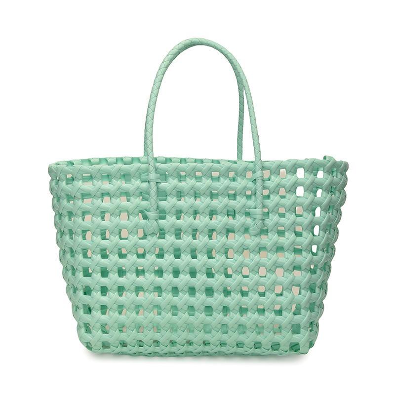 New Hollow Woven Bag Handbag Vegetable Basket Vacation Leisure Beach Bag Handbag Shopping Bath Basket