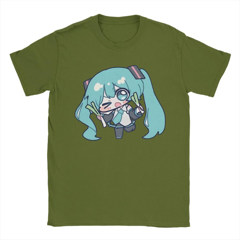 Мужские футболки Hatsune Miku Vocaloid Повседневные хлопковые футболки с круглым вырезом и коротким рукавом Летняя одежда