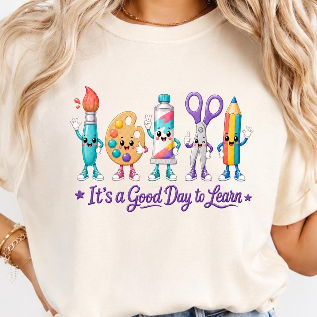 Art Teacher Shirt, Cute Art Supplies Comfort Colors Tee, Artist Shirt, Back to School Art Teacher Gift, Art Classroom Tee Shirt