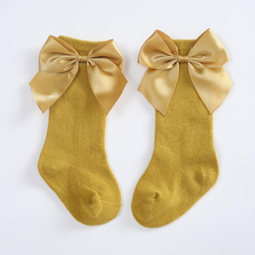Newborn Baby Girls Big Bow Long Socks Cotton Cute Socks Kid Spring Clothing Unisex Toddlers Soft Cotton Socks 0-3Years