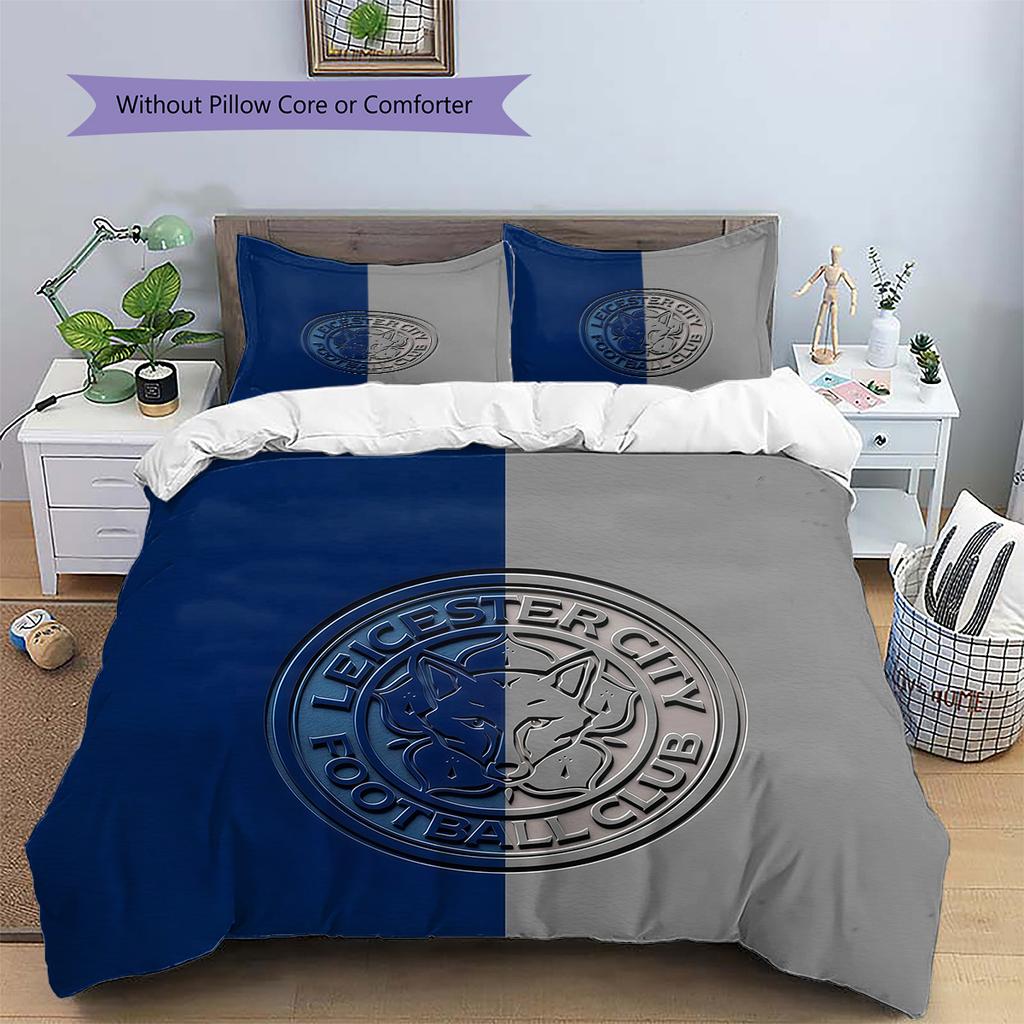 Leicester City Football Club2 Pattern Bedding Quilt Set Home Decoration Gift (1 * duvet cover + 2 * pillowcase without core)