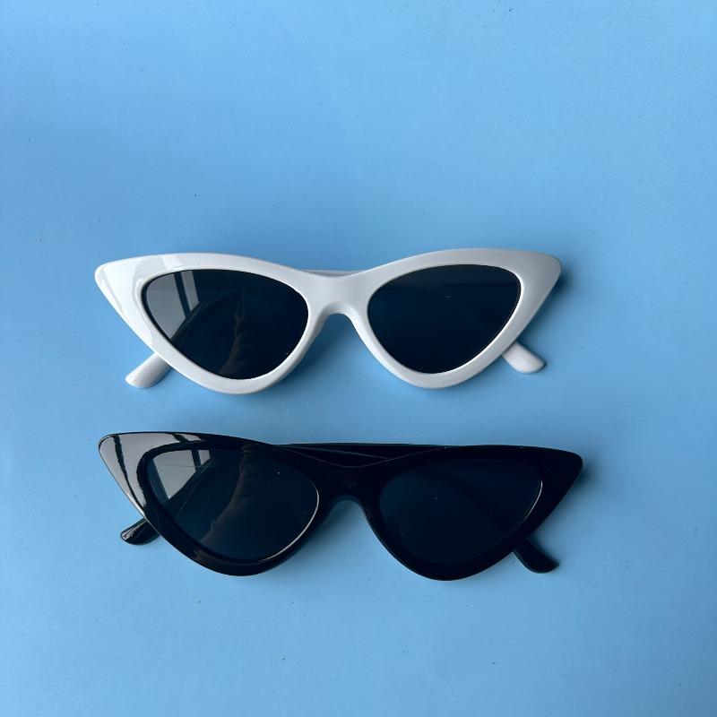 3 шт. Модные очки «кошачий глаз» для мальчиков и девочек - Стильный треугольный дизайн, декоративные обычные очки, идеально подходящие