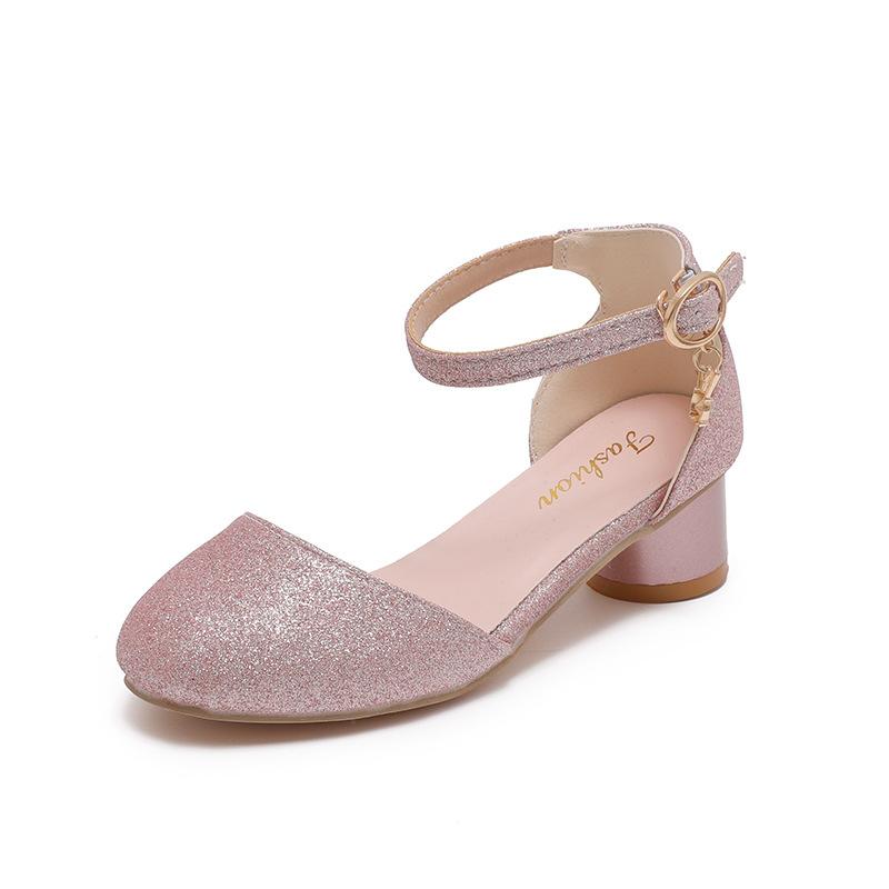 Сандалии для девочек, Модные туфли для принцесс, Летняя новая коллекция, Туфли на среднем и большом каблуке для детей, Весенняя коллекция, Одиночные туфли для девочек