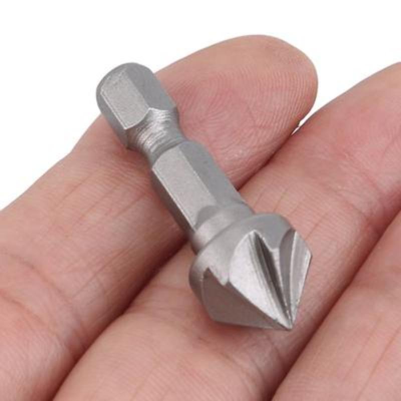 Professional Carbon Steel Countersink Bit with A Chamfered End and 6 Flutes for Chamfering Metal, Wood and Plastic