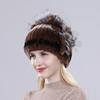 Winter Women Good Elasticity Real Rex Rabbit Fur Hats with Silver Fox Fur Lady Outdoor Warm Knitted Genuine Rex Rabbit Fur Cap