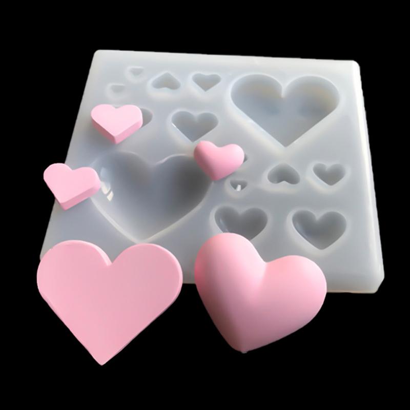 3D Love Heart Shape Silicone Mold Epoxy Resin Kitchen Cake Baking Decoration Chocolate Mold Diy Jewelry Earrings Pendant Tools