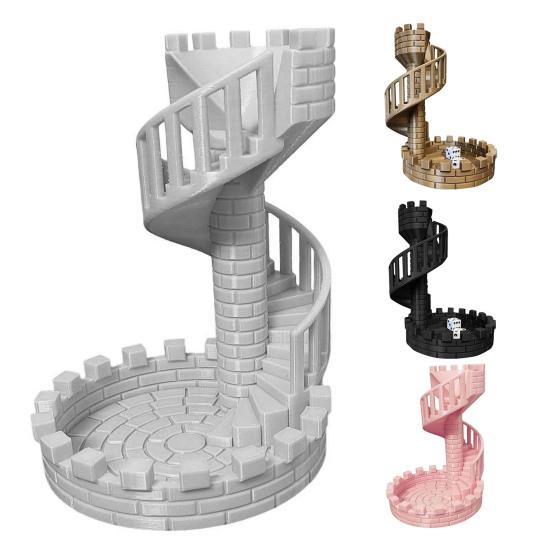 Dice Tower Castle Dice Rolling Tower with Tray Role Playing Game Retro DND Dice Rolling Tower And Tray for RPG Tabletop Dice Games Accessory