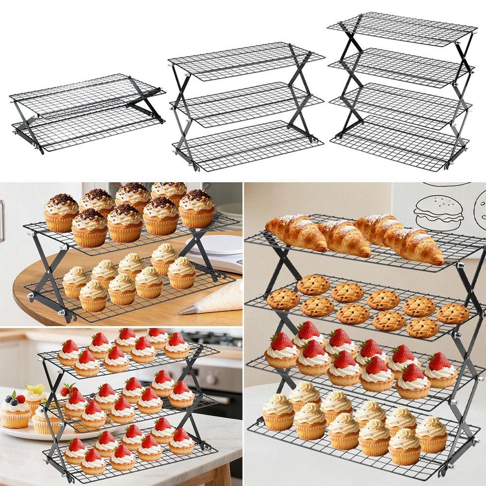 Black Silver Cooling Rack Wire Grid Grid Holder High Quality Baking Cooling Tray  Baking